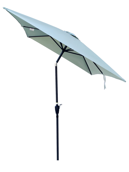 6 ft. x 9 ft. Patio Market Umbrella Outdoor Waterproof Umbrella with Crank and Push Button Tilt in Frosty Green