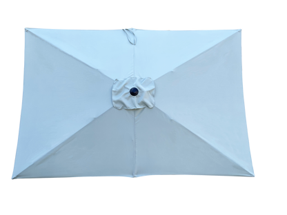 6 ft. x 9 ft. Patio Market Umbrella Outdoor Waterproof Umbrella with Crank and Push Button Tilt in Frosty Green