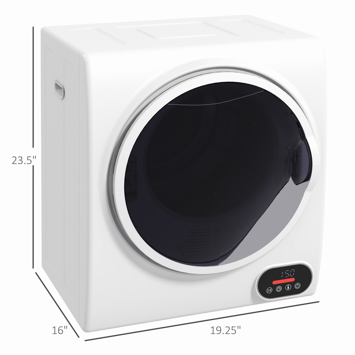 Portable Clothes Dryer, 120V 850W Compact Laundry Dryer with Intelligent Drying, 1.5 cu.ft Stainless Steel Drum
