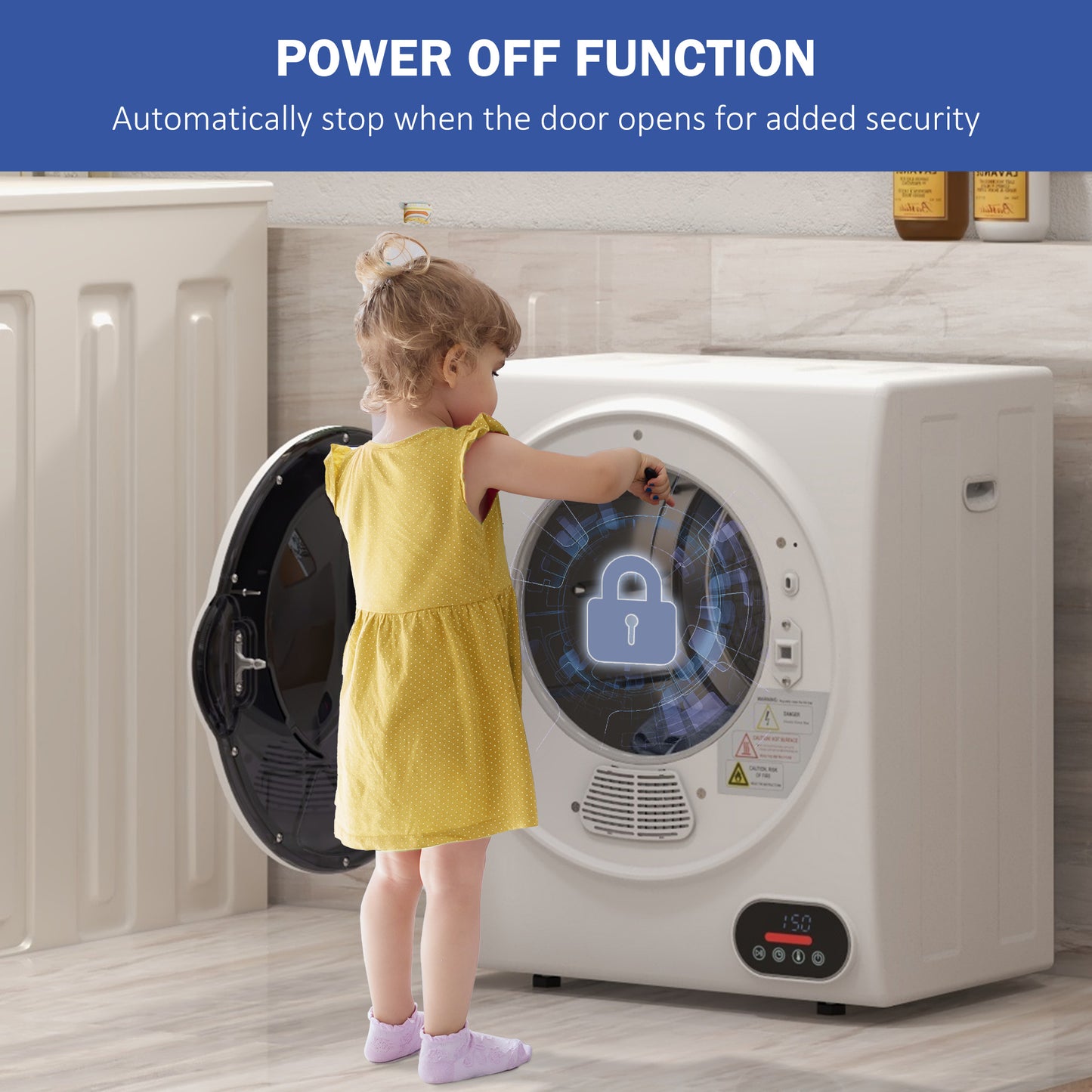 Portable Clothes Dryer, 120V 850W Compact Laundry Dryer with Intelligent Drying, 1.5 cu.ft Stainless Steel Drum