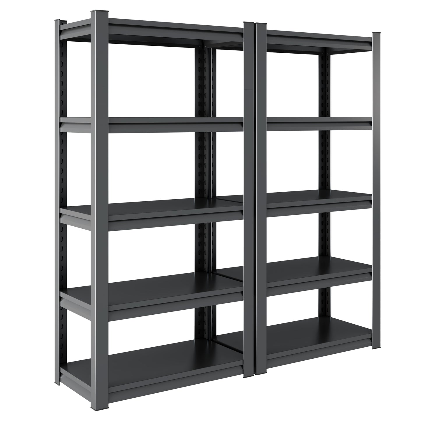5 -Tier Heavy Duty Black Metal Utility shelving unit with Ventilated Shelves ( 35.41-in W x 15.7-in D x 72-in H )
