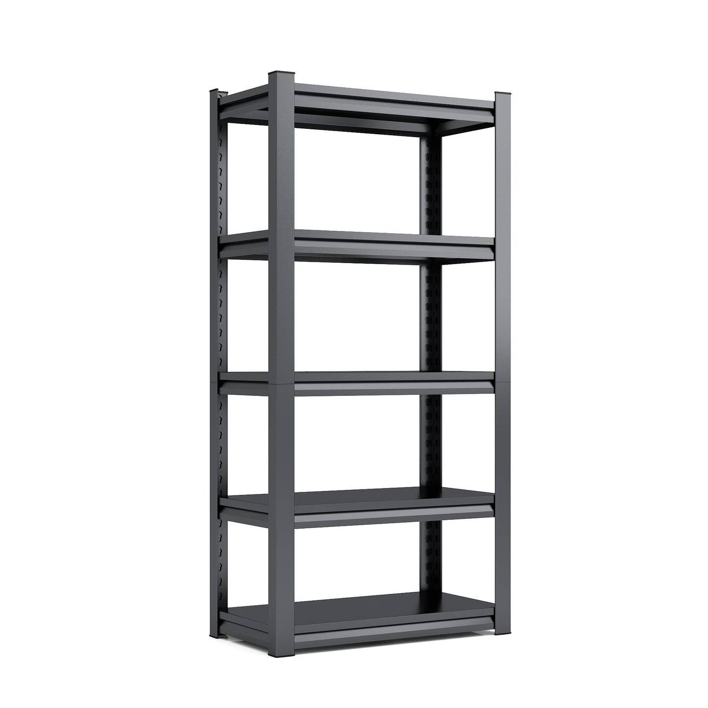5 -Tier Heavy Duty Black Metal Utility shelving unit with Ventilated Shelves ( 35.41-in W x 15.7-in D x 72-in H )