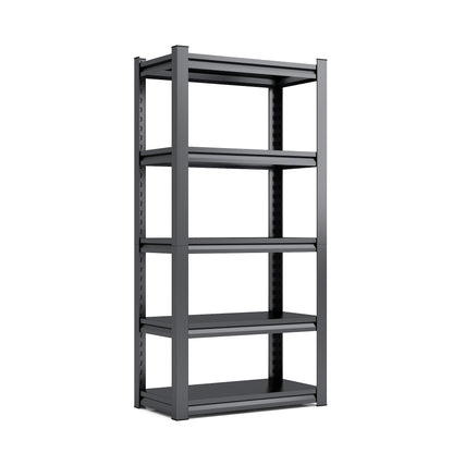 5 -Tier Heavy Duty Black Metal Utility shelving unit with Ventilated Shelves ( 35.41-in W x 15.7-in D x 72-in H )
