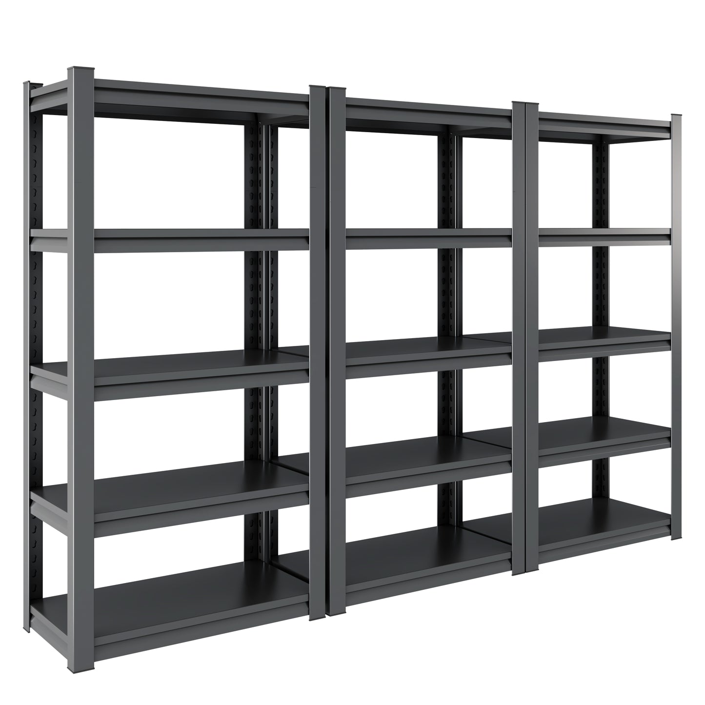 5 -Tier Heavy Duty Black Metal Utility shelving unit with Ventilated Shelves ( 35.41-in W x 15.7-in D x 72-in H )