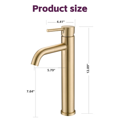 Bathroom Modern Tall Faucets Single Handle One Hole Lavatory Bathroom Sink Faucet