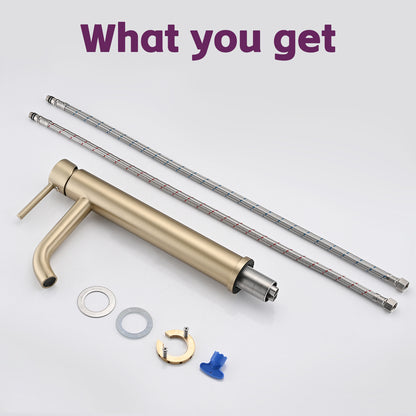 Bathroom Modern Tall Faucets Single Handle One Hole Lavatory Bathroom Sink Faucet