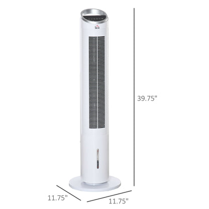 40" Evaporative Air Cooler with Water Tank, 3-In-1 Ice Cooling Fan with Humidifier, 52° Oscillating Portable Swamp Cooler