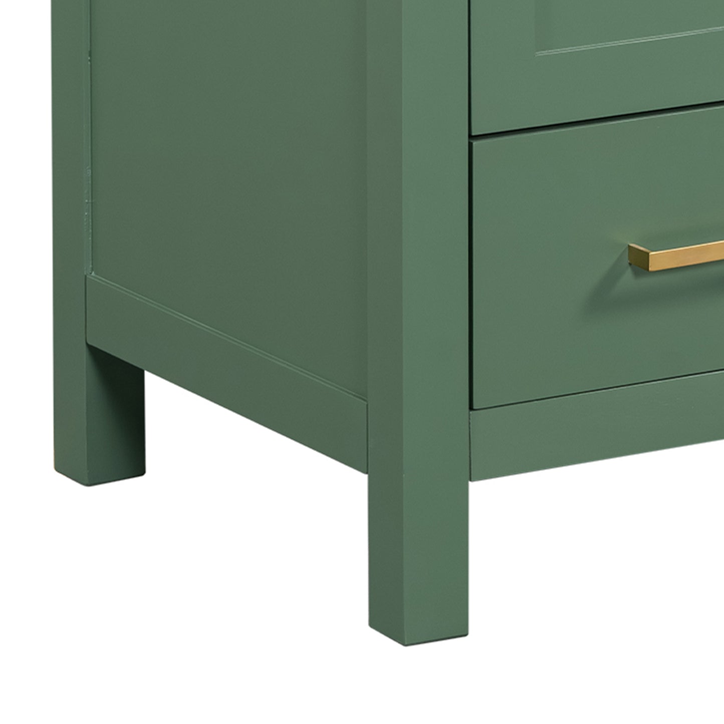 30 Inch Green Bathroom Vanity with Single Sink, Combination Under Counter Sink, Bathroom Storage Cabinet with 2 Doors and a Drawer