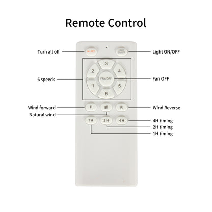66 in. Downrod Mount Aluminium Blade Ceiling Fan with Light Included with Remote, 6 Speeds Quiet Reversible DC Motor
