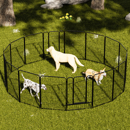 Dog Playpen 40 Inch, 16 Panels Heavy Duty Metal Pet Exercise Pen Indoor Outdoor Fence Panels Rust-Resistant