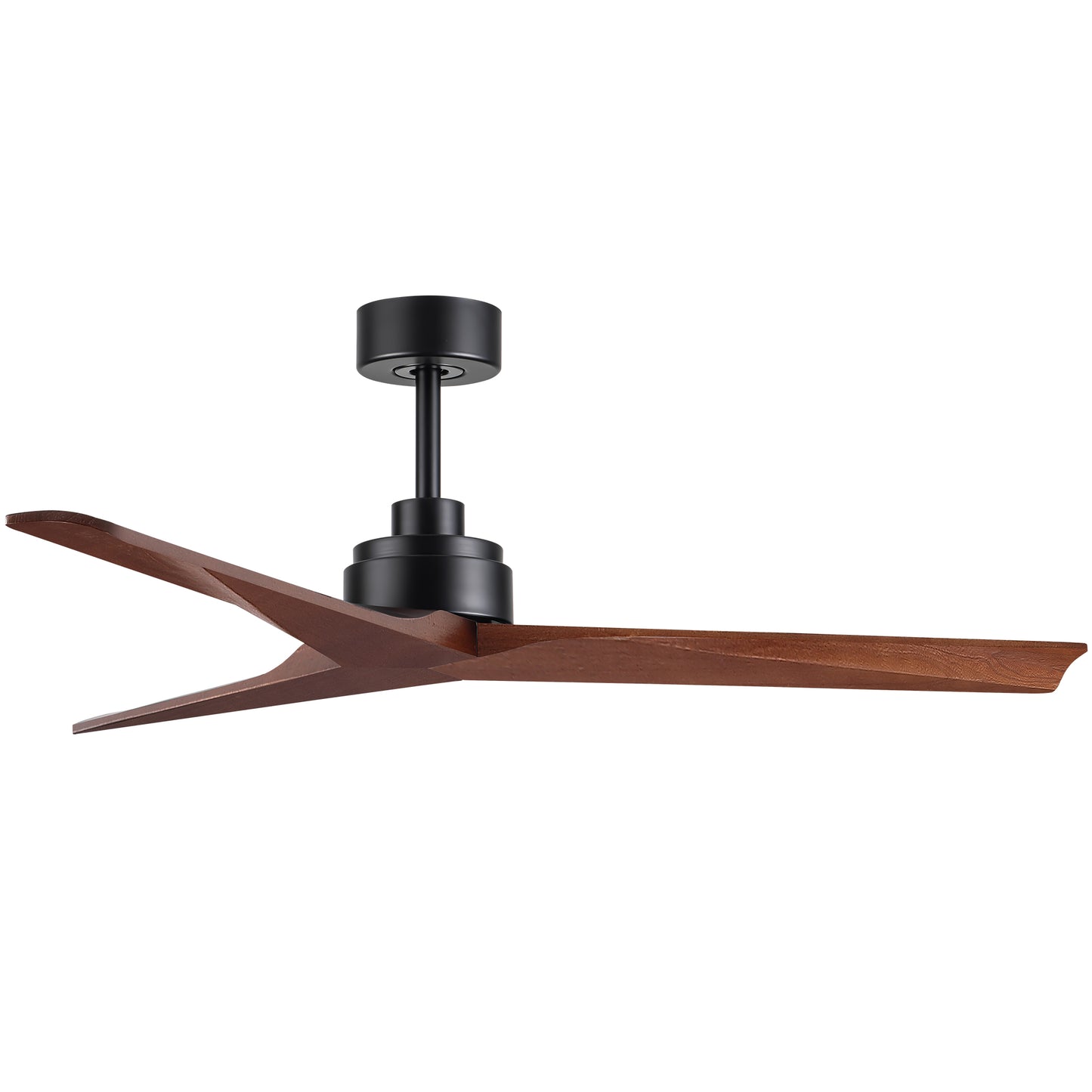 52 in. Indoor Black Low Profile 3-Blade Ceiling Fan with Remote Included for Bedrooms or Living Rooms