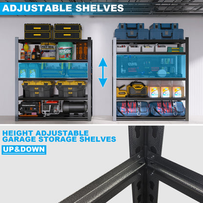 5 -Tier Heavy Duty Black Metal Utility shelving unit with Ventilated Shelves ( 47.24-in W x 23.6-in D x 72-in H )