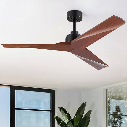 52 in. Indoor Black Low Profile 3-Blade Ceiling Fan with Remote Included for Bedrooms or Living Rooms