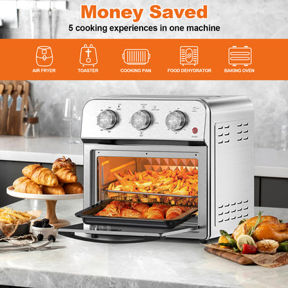 Family Size Air Fryer Toaster Oven Combo,13QT,360° Hot Air Circulation for Healthy Oil-Free Cooking