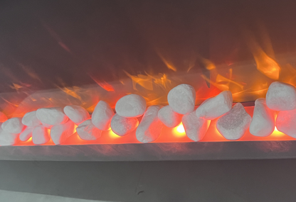 48 inch Curved Front Wall Mounted Electric Fireplace with Remote and Multi Color Flame & Emberbe