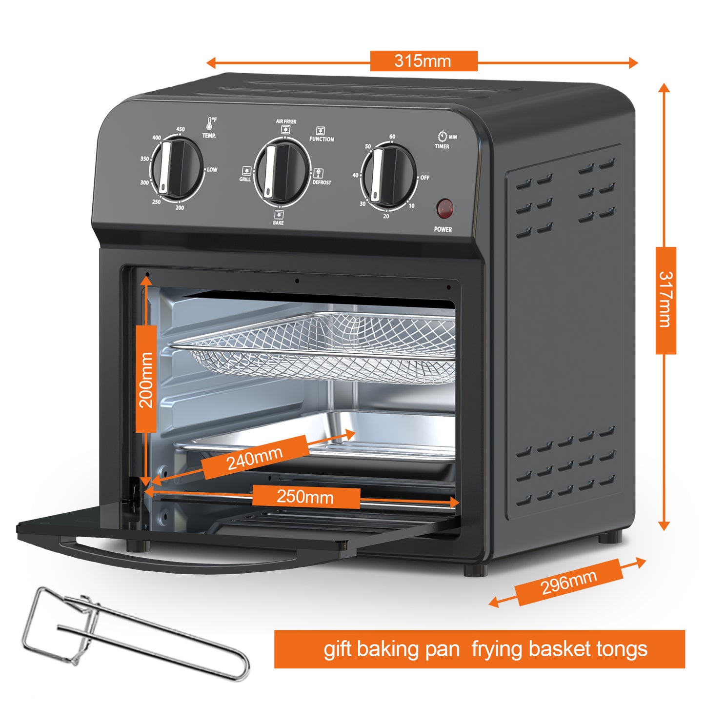 Air Fryer Toaster Oven Combo,13QT,360° Hot Air Circulation for Healthy Oil-Free Cooking