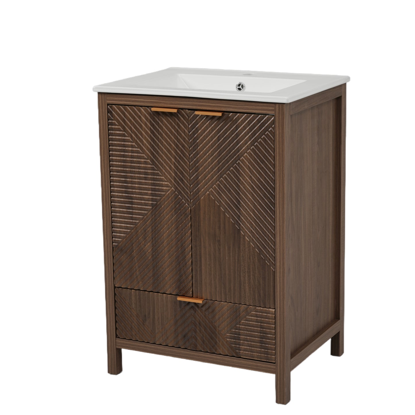 24 Inches Bathroom Vanity with Sink Combo, Modern Bathroom Vanity with Single Faucet Hole