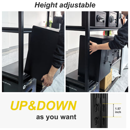 5 -Tier Heavy Duty Black Metal Utility shelving unit with Ventilated Shelves ( 59-in W x 23.62-in D x 72-in H )