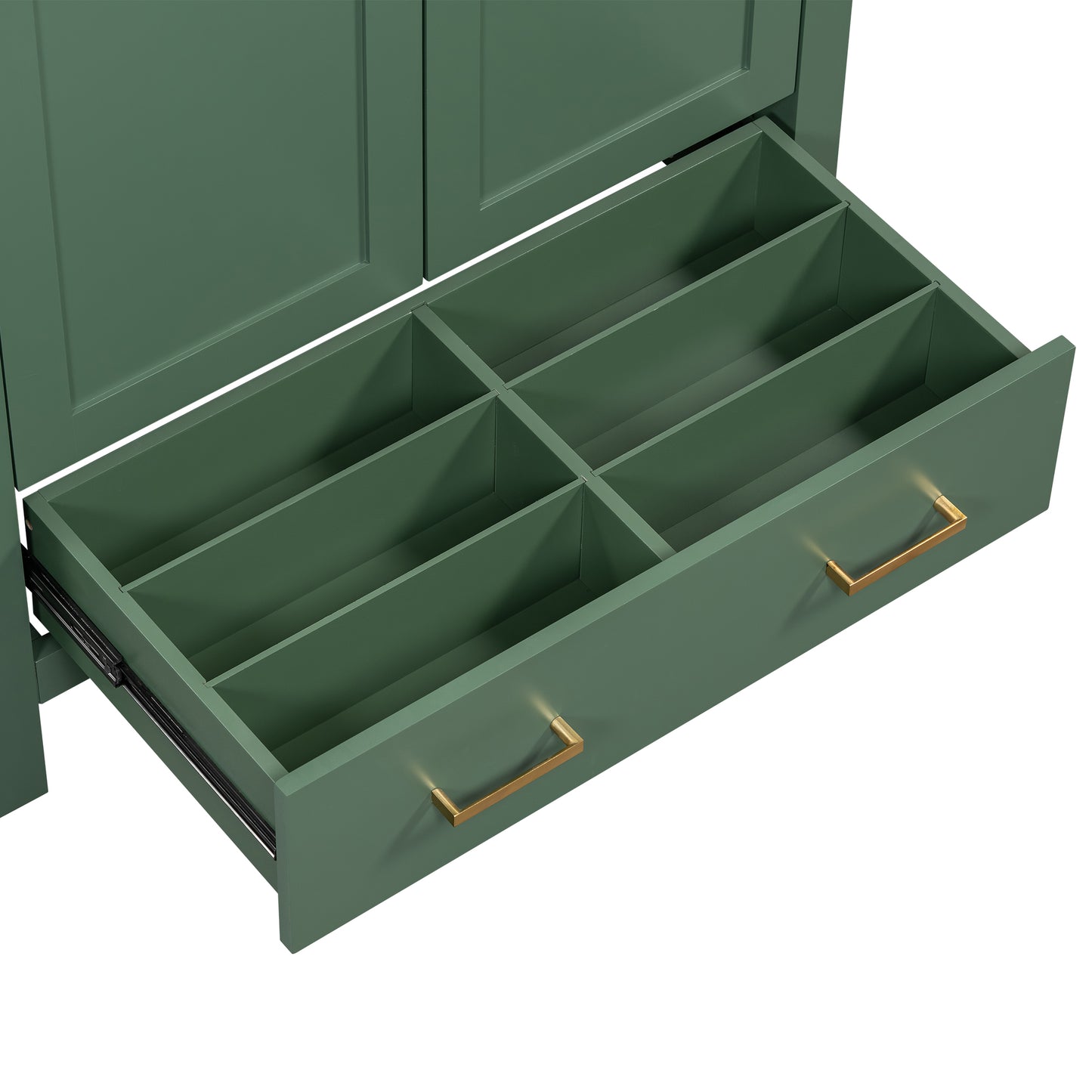 30 Inch Green Bathroom Vanity with Single Sink, Combination Under Counter Sink, Bathroom Storage Cabinet with 2 Doors and a Drawer