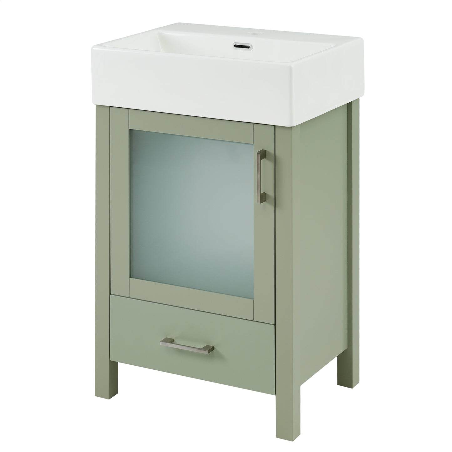 20-Inch bathroom vanity with ceramic sink and ample storage