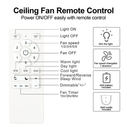 56 in. Ceiling Fan with Integrated LED Light and Brown Wood Grain ABS Blades Included with Remote
