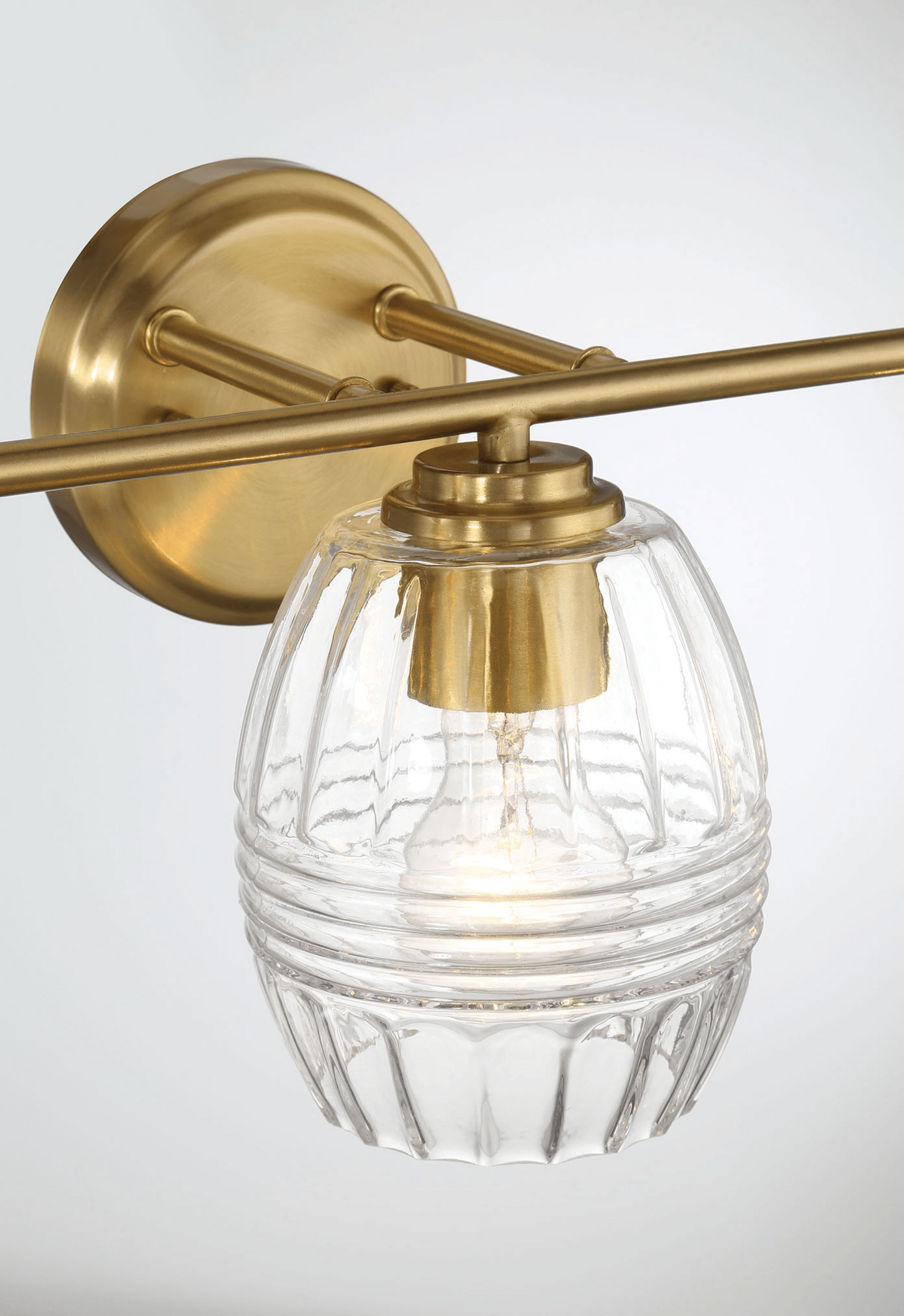 22.20 in. 3-Light Satin Brass Vanity Light with Clear Glass