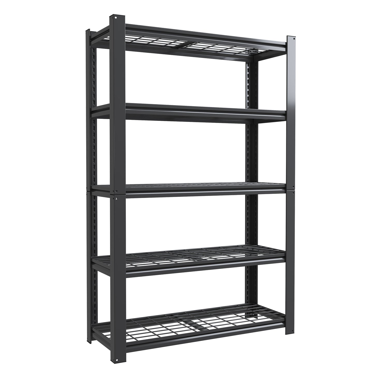 5 -Tier Heavy Duty Black Metal Utility shelving unit with Ventilated Shelves ( 35.5-in W x 15.8-in D x 72-in H )