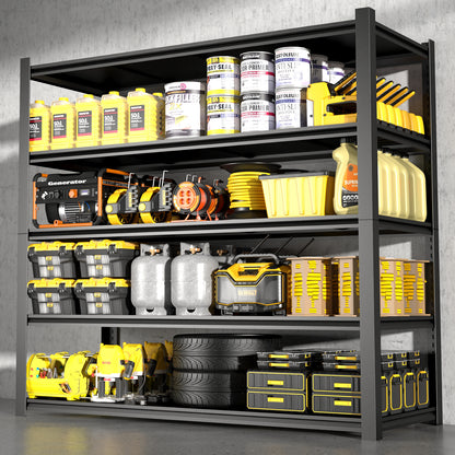 5 -Tier Heavy Duty Black Metal Utility shelving unit with Ventilated Shelves ( 59-in W x 23.62-in D x 72-in H )