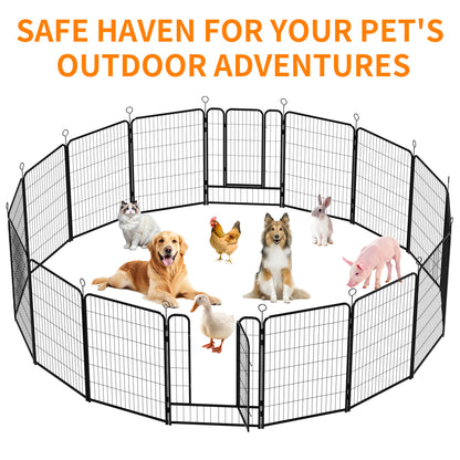 Dog Playpen 40 Inch, 16 Panels Heavy Duty Metal Pet Exercise Pen Indoor Outdoor Fence Panels Rust-Resistant