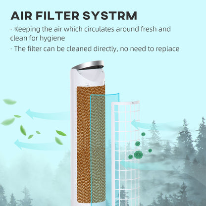 40" Evaporative Air Cooler with Water Tank, 3-In-1 Ice Cooling Fan with Humidifier, 52° Oscillating Portable Swamp Cooler