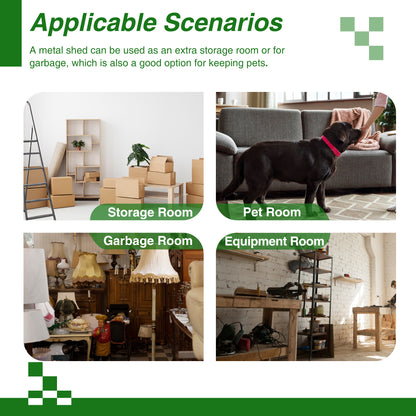 10 ft. W x 8 ft. D Outdoor Metal Storage Shed with Lockable Doors for Garden, Patio, Backyard, Lawn, White (75 sq. ft.)