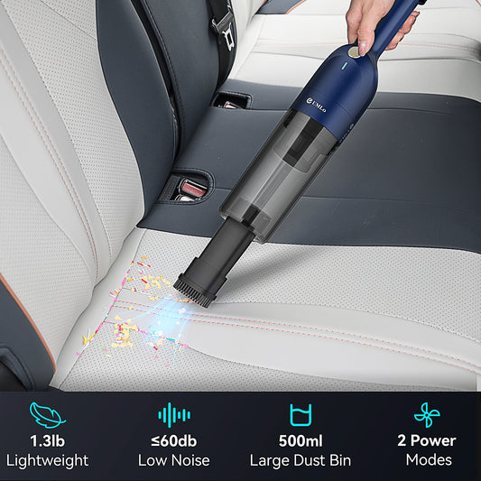 BLUE Cordless Handheld Vacuum, 10KPa Suction, 30min Runtime, HEPA Filter