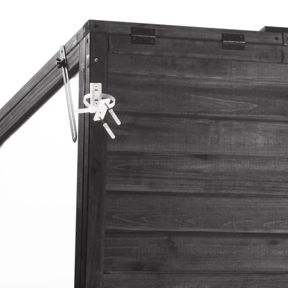 78-inch Wooden Greenhouse Cold Frame with 4 Independent Skylights and 2 Folding Middle Shelves, Walk-in Outdoor Greenhouse, Black