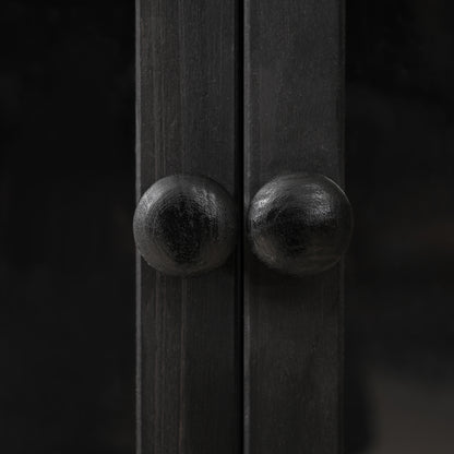 78-inch Wooden Greenhouse Cold Frame with 4 Independent Skylights and 2 Folding Middle Shelves, Walk-in Outdoor Greenhouse, Black