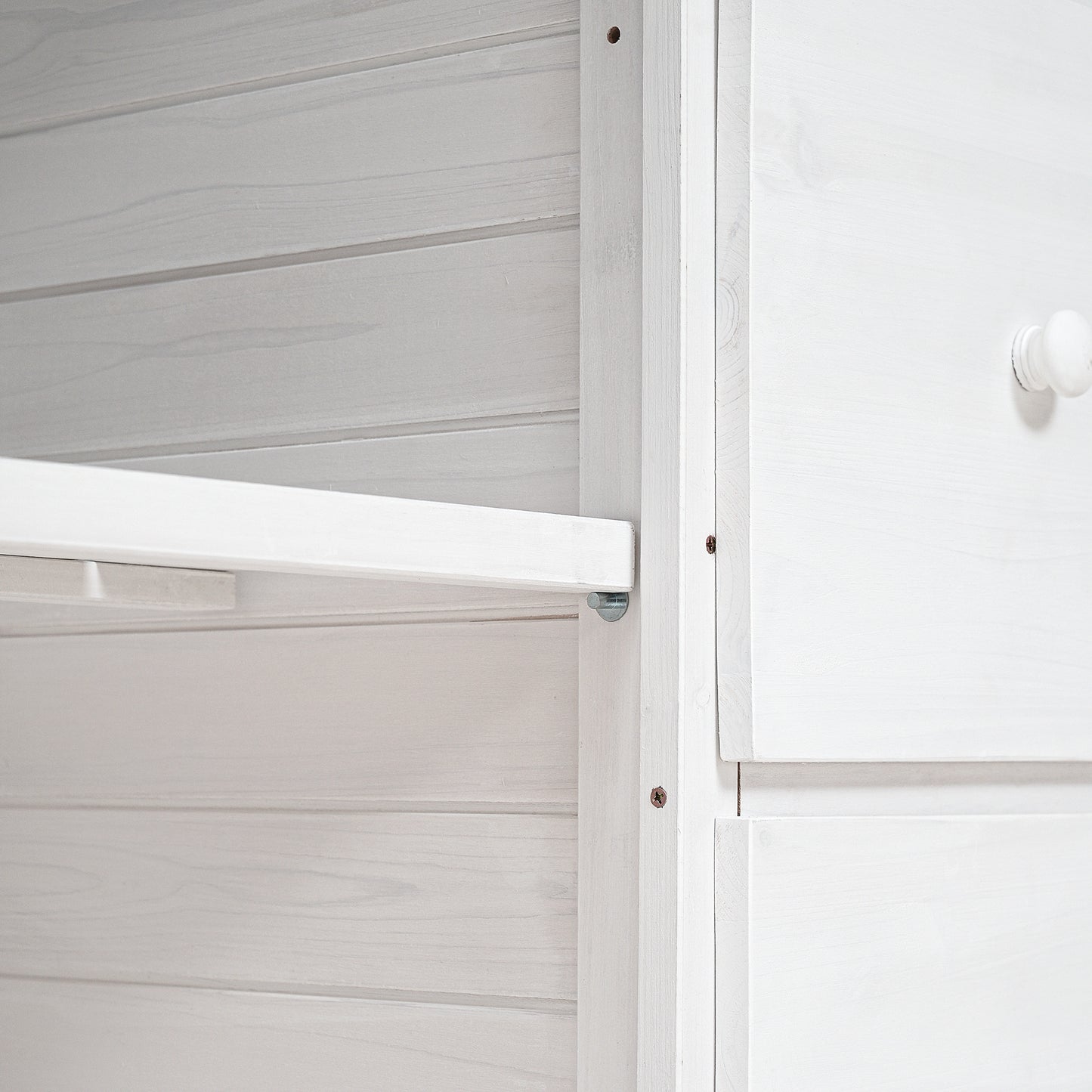 Garden Potting Bench Table, Rustic and Sleek Design with Multiple Drawers and Shelves for Storage, White and Gray