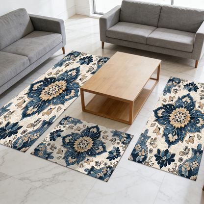 3-Piece Indoor Mats Set Non-Slip Washable Runner Mats Soft Floor Mats for Kitchen Laundry Hallway and Entryway 20x32in 20x47in 20x60in