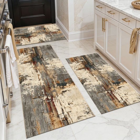 3-Piece Indoor Mats Set Non-Slip Washable Runner Mats Soft Floor Mats for Kitchen Laundry Hallway and Entryway 20x32in 20x47in 20x60in