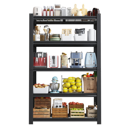 5 -Tier Heavy Duty Black Metal Utility shelving unit with Ventilated Shelves ( 35.5-in W x 15.8-in D x 72-in H )