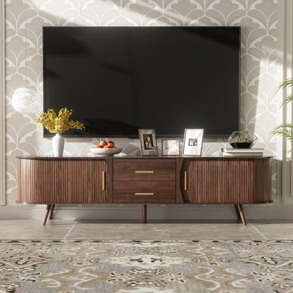 TV Stand for 80" TV, Entertainment Center with Storage for Living Room, Bedroom, Media Console Table with 2 Drawers
