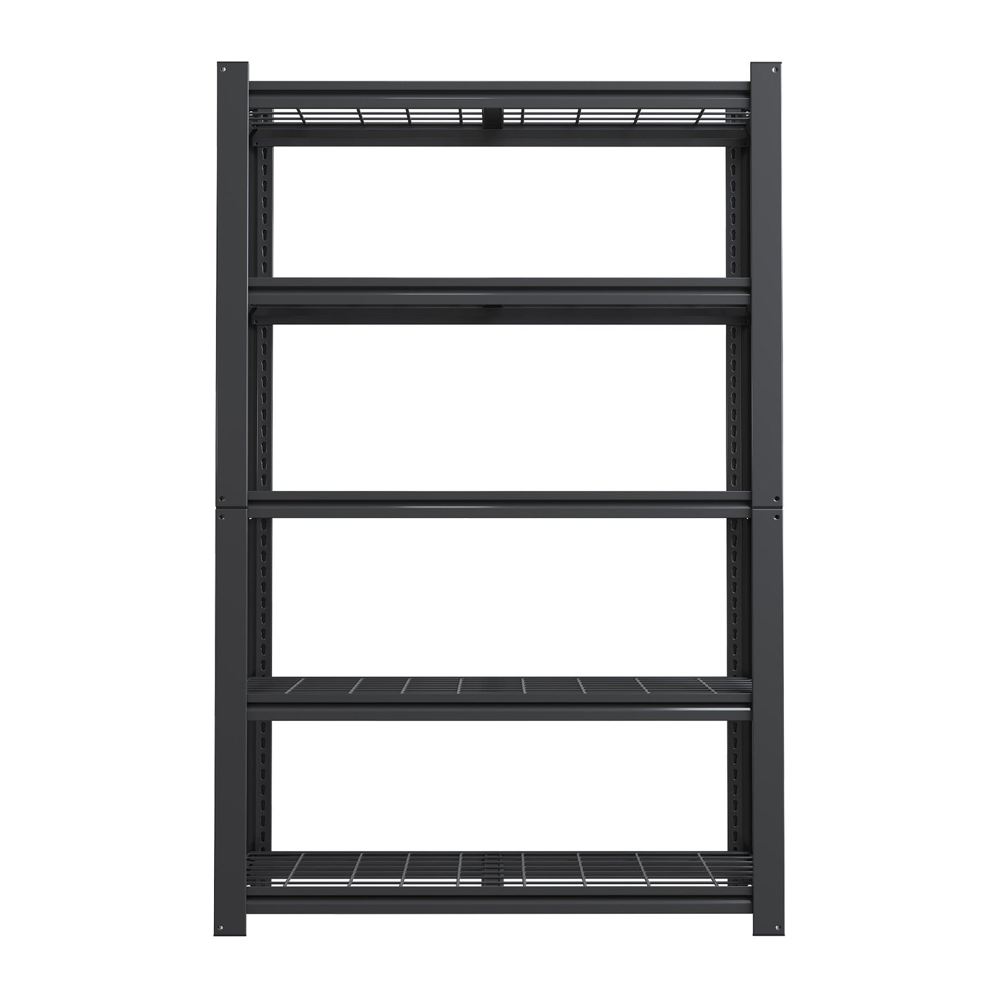 5 -Tier Heavy Duty Black Metal Utility shelving unit with Ventilated Shelves ( 35.5-in W x 15.8-in D x 72-in H )
