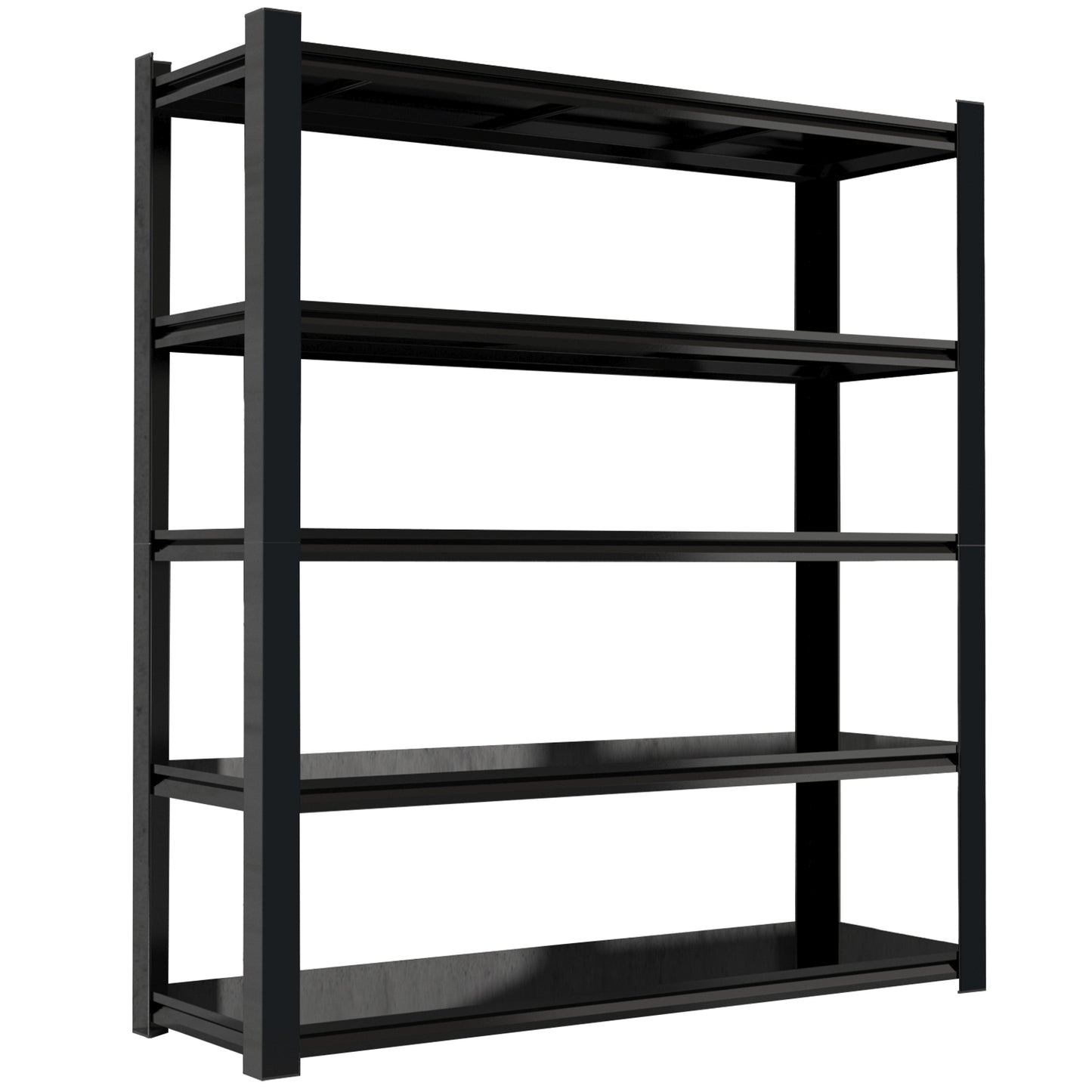 5 -Tier Heavy Duty Black Metal Utility shelving unit with Ventilated Shelves ( 47.24-in W x 23.6-in D x 72-in H )