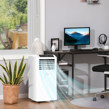 8000 BTU Mobile Portable Air Conditioner with Cooling, Dehumidifier, Ventilating, Remote Control, 24-Hour Timer