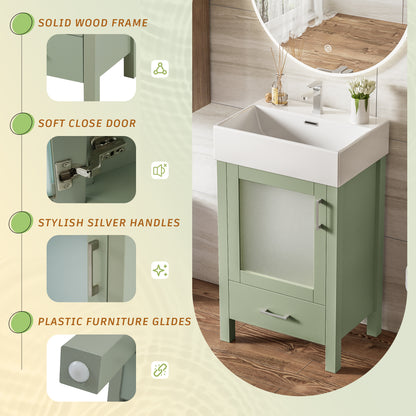 20-Inch bathroom vanity with ceramic sink and ample storage