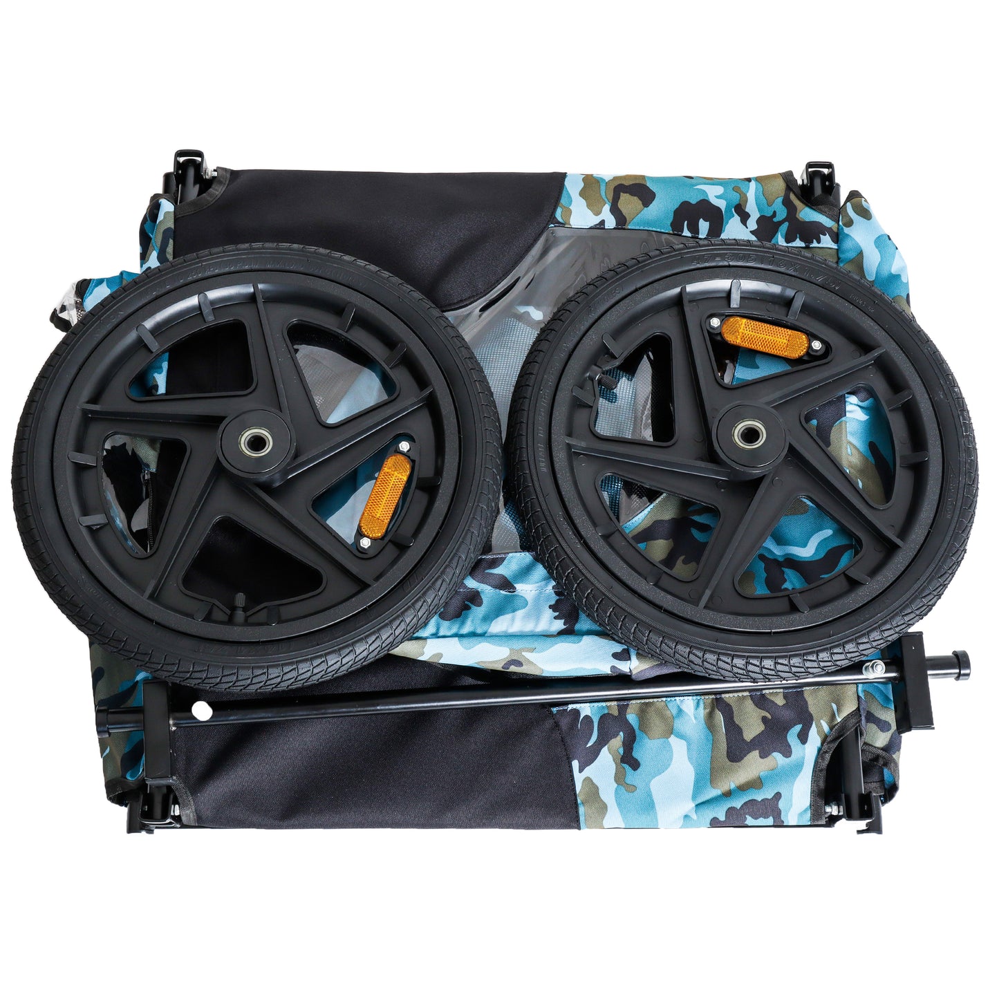 Outdoor Heavy Duty Collapsible Pet Bike Trailer with 16-Inch All-Terrain Wheels & Universal Hitch