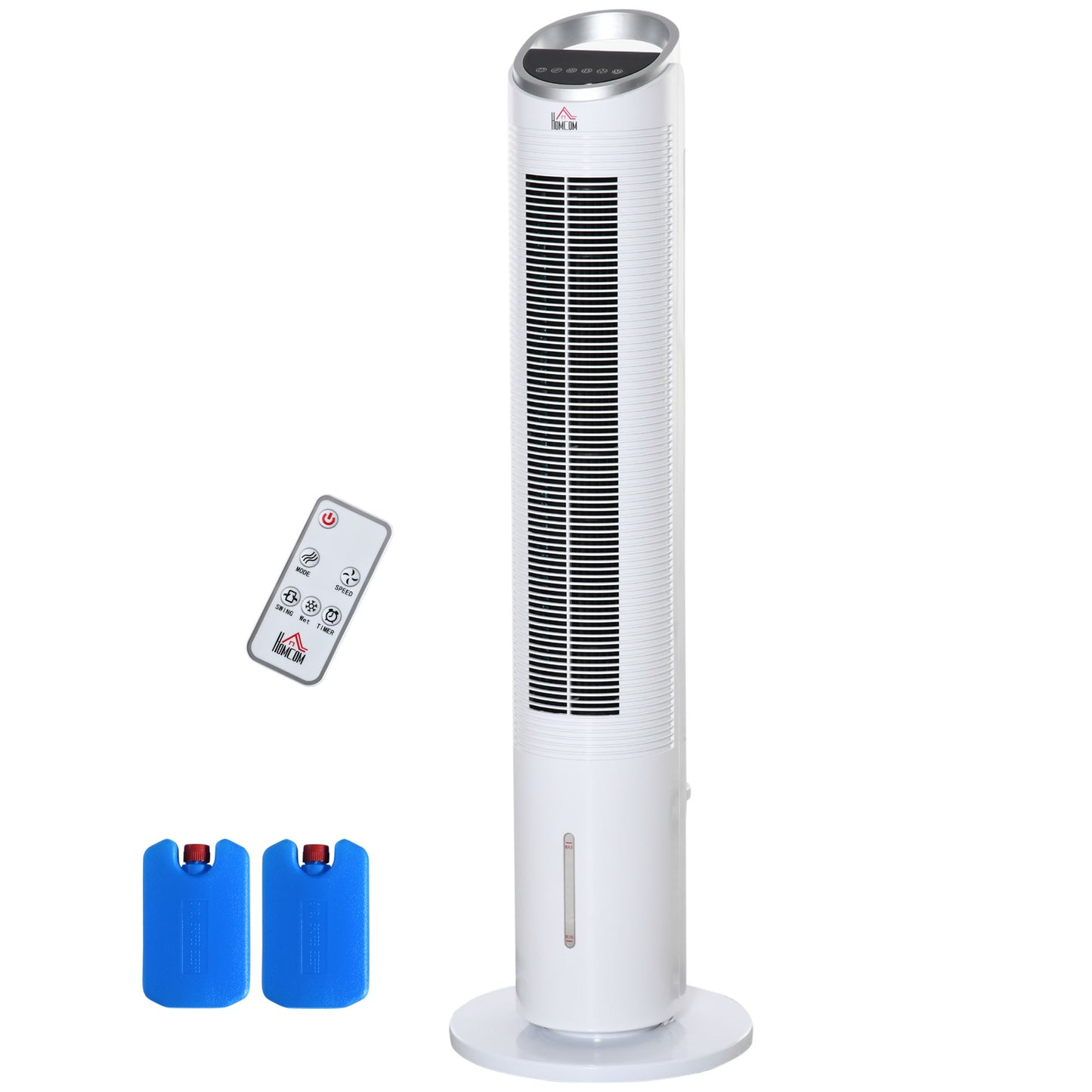 40" Evaporative Air Cooler with Water Tank, 3-In-1 Ice Cooling Fan with Humidifier, 52° Oscillating Portable Swamp Cooler