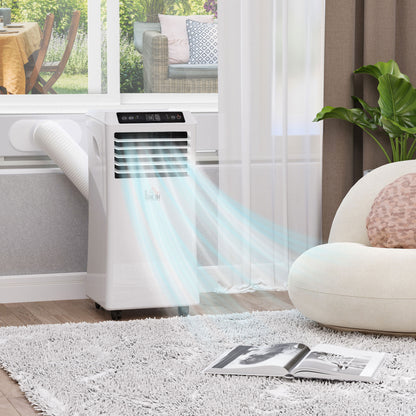 8000 BTU Mobile Portable Air Conditioner with Cooling, Dehumidifier, Ventilating, Remote Control, 24-Hour Timer