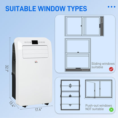 12000 BTU Portable Air Conditioner for Rooms Up to 550 Sq. Ft., 3-in-1 AC Unit with Dehumidifier, Cooling Fan, Remote, 24H Timer