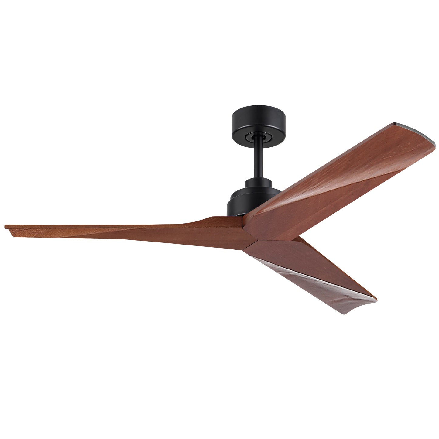 52 in. Indoor Black Low Profile 3-Blade Ceiling Fan with Remote Included for Bedrooms or Living Rooms