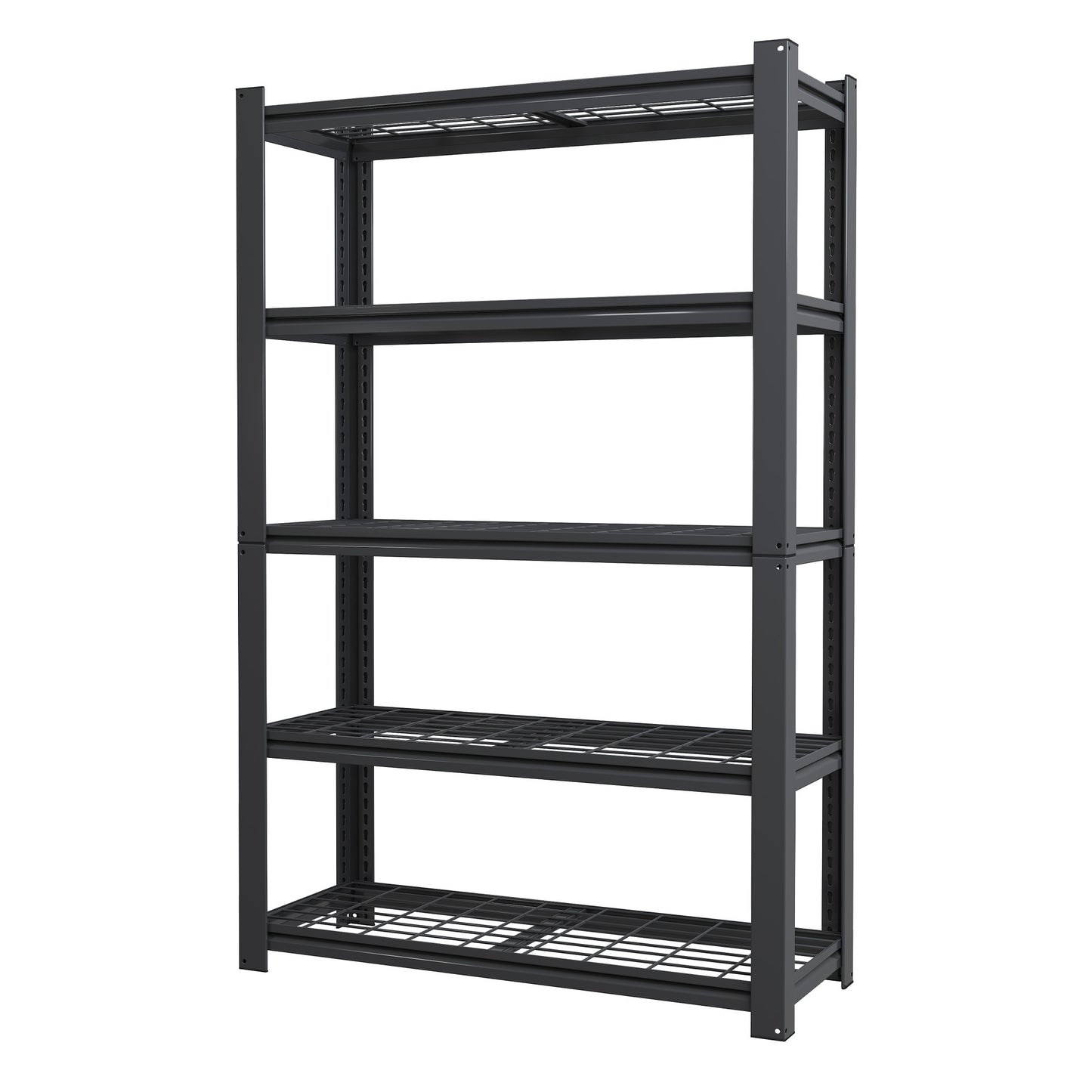 5 -Tier Heavy Duty Black Metal Utility shelving unit with Ventilated Shelves ( 35.5-in W x 15.8-in D x 72-in H )