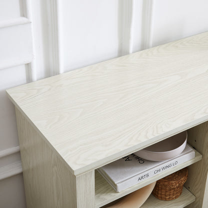 70 inch Large TV Desk Storage Rack with Faux Stacked Stone Surround, Media Console Table with Large Storage Cabinet